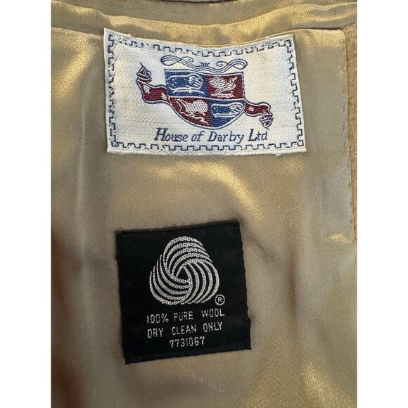 VTG House Of Darby Ltd. Coar. 100% Pure Wool Overcoat Camel Men’s Medium/40 - Picture 5 of 7